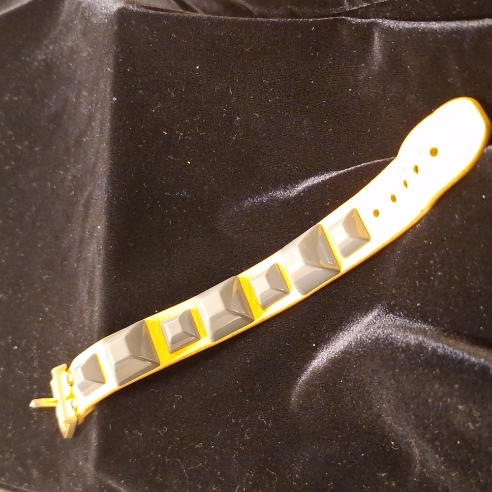 Hayden Vintage Yellow and Gray Leather Wearable Tech Band